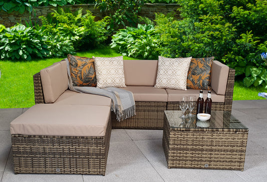 Rattan Brown Modular Corner Sofa Set | Stella | Stel0334