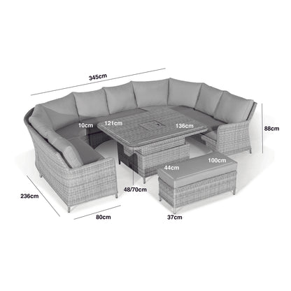 Homeflair – Oxford Royal Rattan U Corner Sofa Set w/ Rising Ice Bucket table