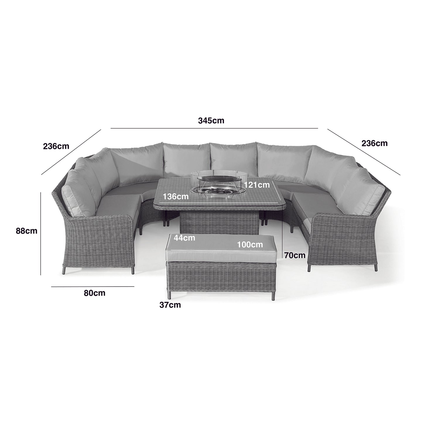 Homeflair – Winchester Royal U-Shaped Rattan Sofa Set