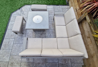 Venus Corner Sofa Dining Set w/ Firepit Table | Venu0416