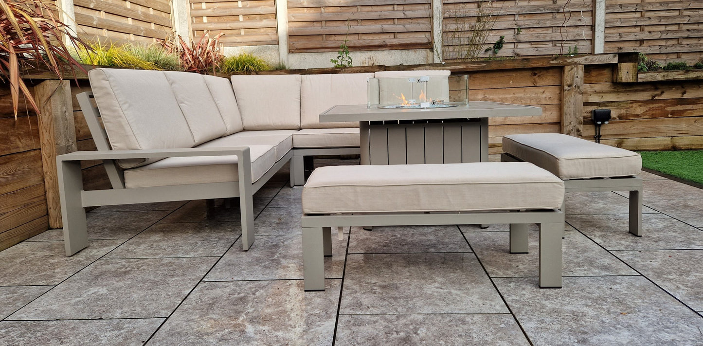 Venus Corner Sofa Dining Set w/ Firepit Table | Venu0416