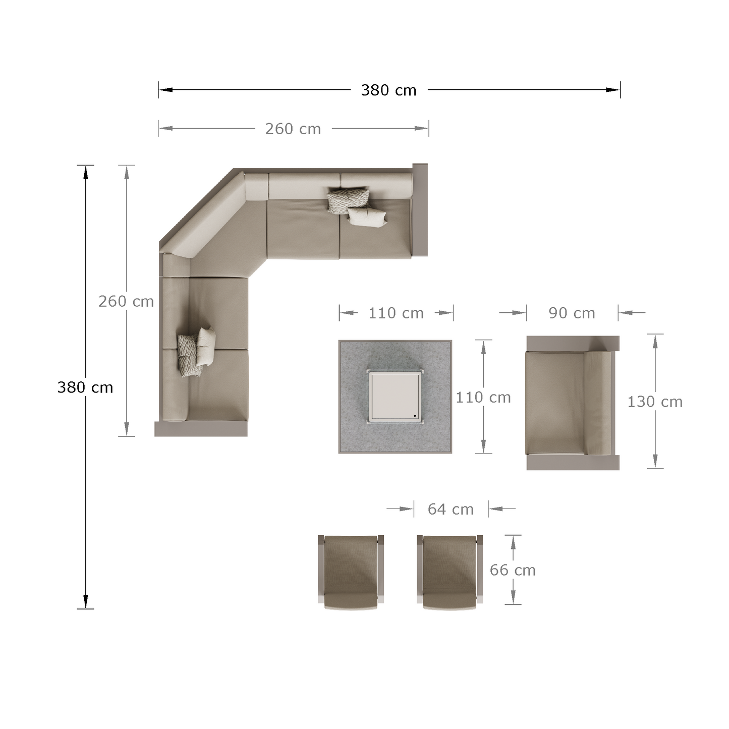 Signature Weave- Venus angled corner with two dining chairs and lovesea | VENU0463_0526