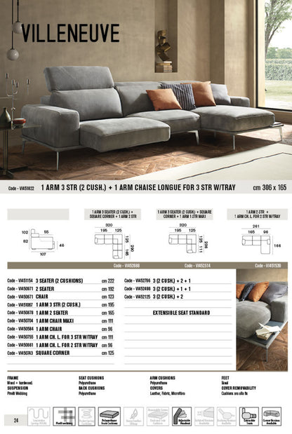 Modular Villeneuve Leather Sofa Collection | Newtrend Concepts Italia