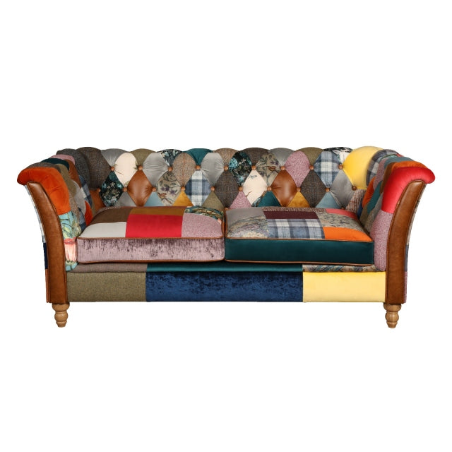 Rutland Patchwork 2 Seater Sofa | Vintage Fast Track - Homeflair