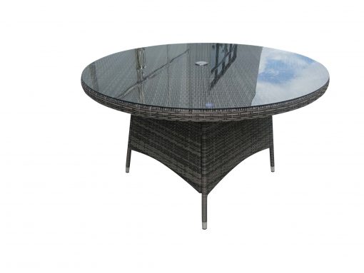 Rattan Grey Dining Round Table + 6 Chairs Set | Amel130TGS | Oliv140CG - Image 7