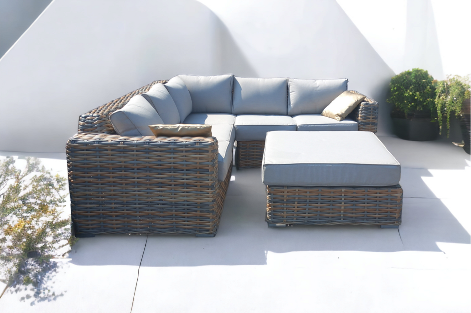 Rattan Brown Malibu Corner Sofa Set | MALI168MJ