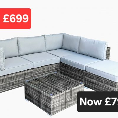 Heritage Rattan Grey Modular Corner Sofa Set | Heri132GS