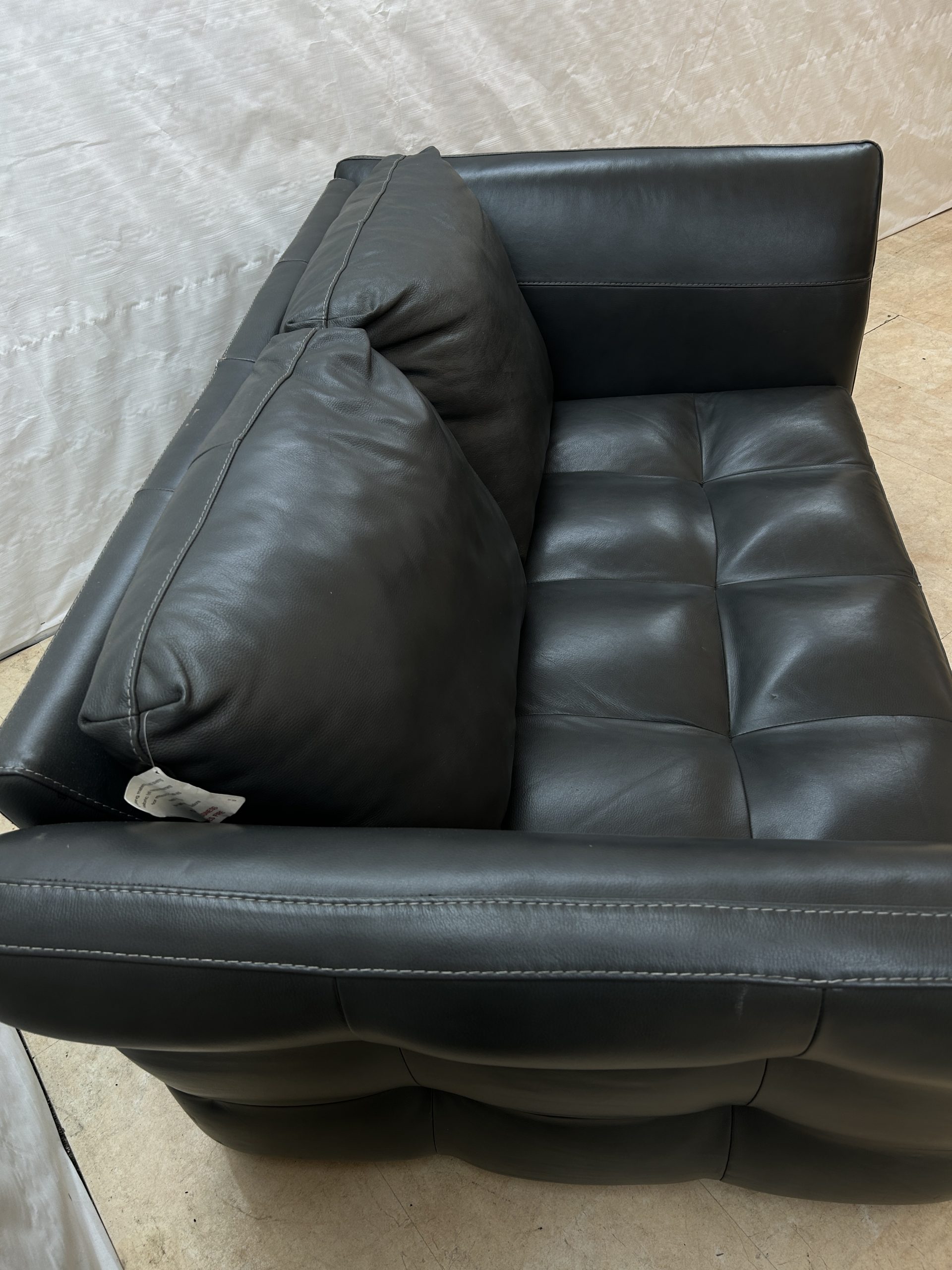 Gordon Ex-Display Deep Grey Leather 2 Seater Sofa | EX088 - Image 4