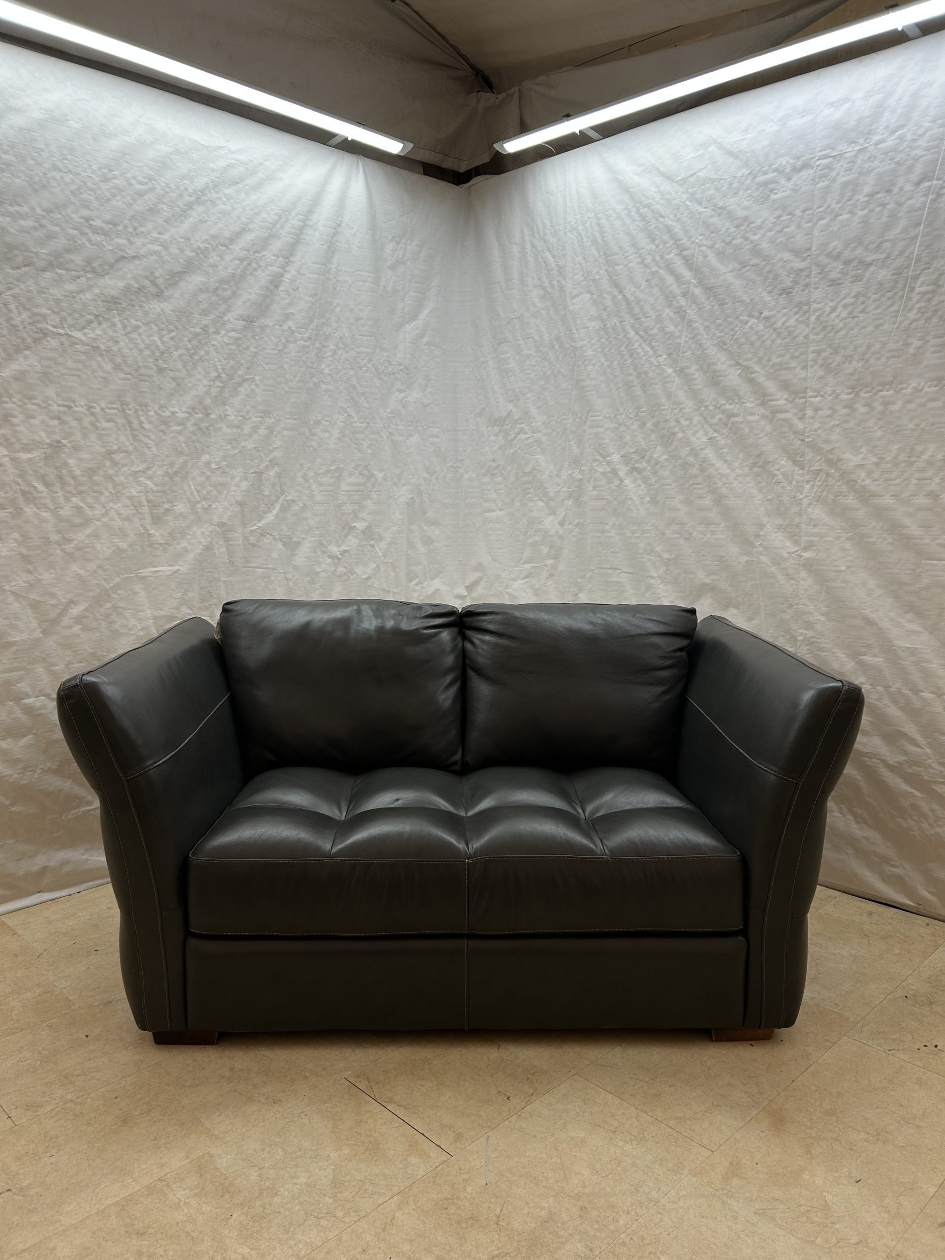 Gordon Ex-Display Deep Grey Leather 2 Seater Sofa | EX088 - Image 7
