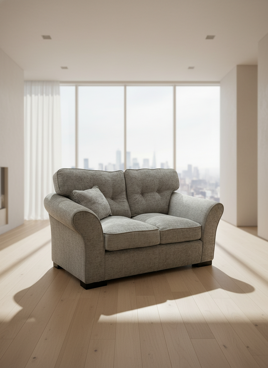 Ken Ex-Display Fabric Grey 2 Seater Sofa | EX017