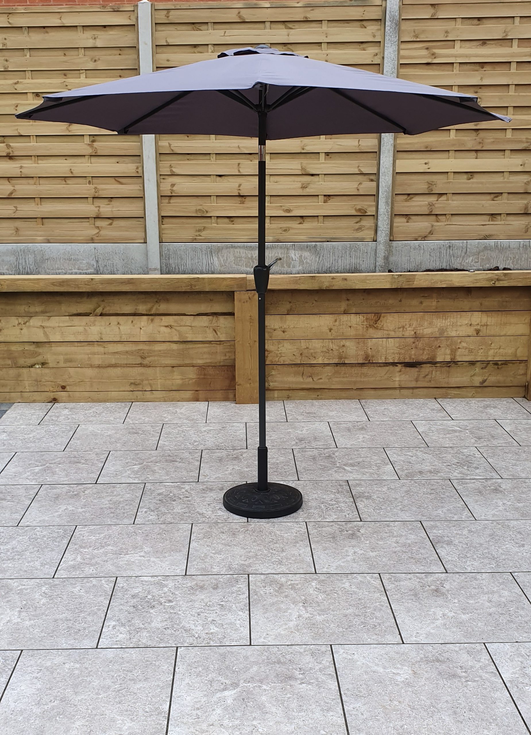 Rattan 2.5m Table Parasol in Grey with Tilt | Para0075 - Image 8