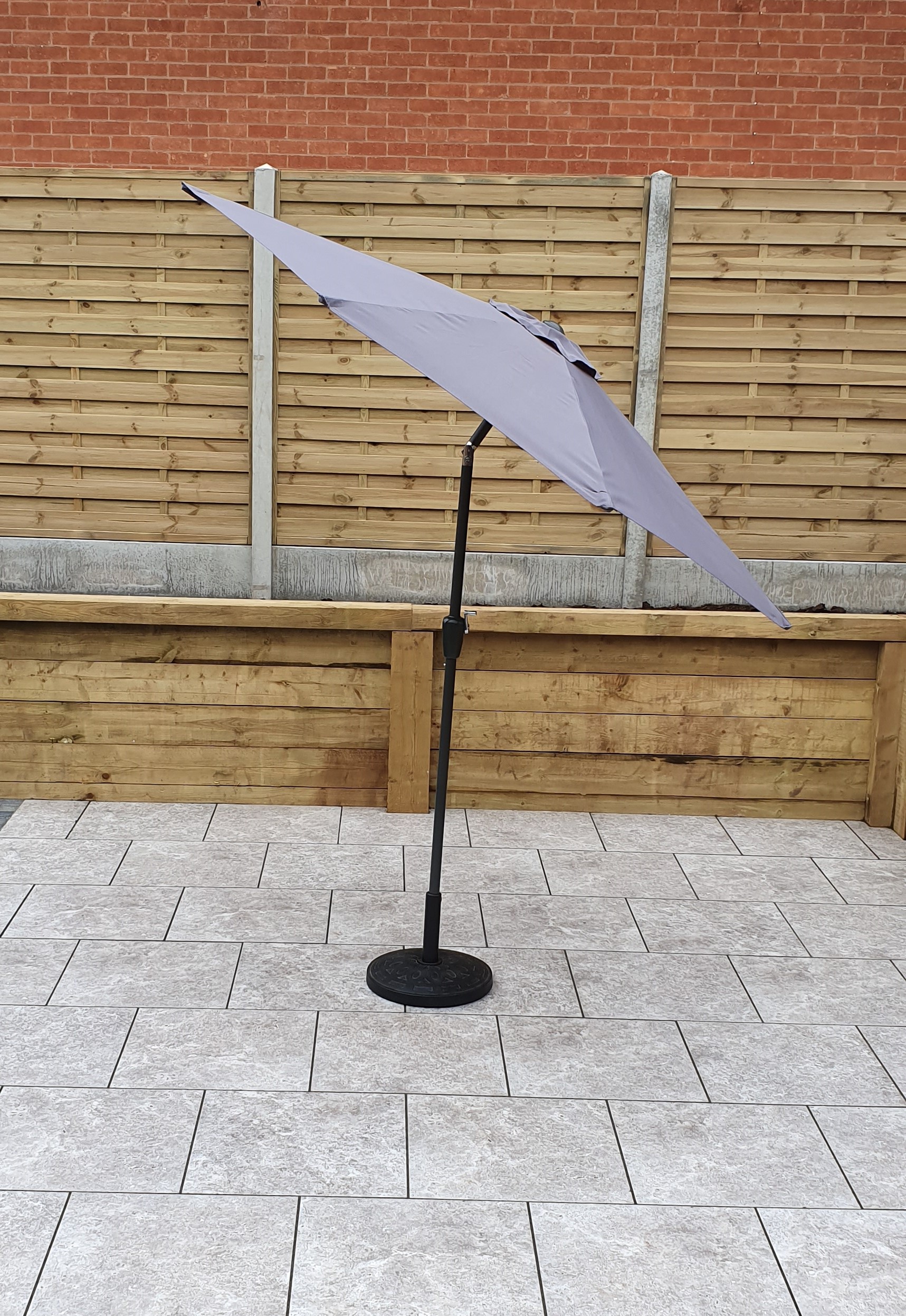 Rattan 2.5m Table Parasol in Grey with Tilt | Para0075 - Image 6