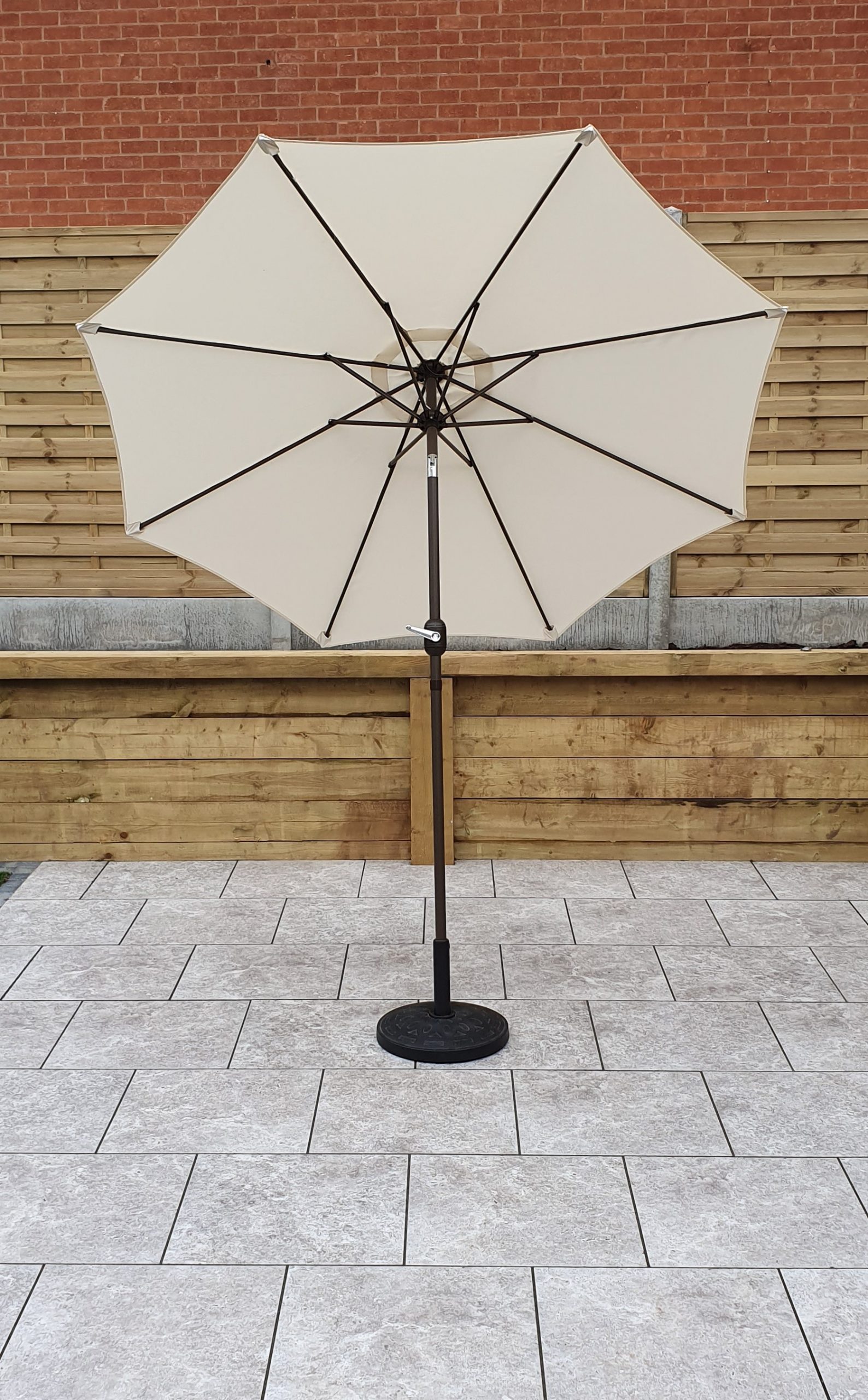 Rattan 2.5m Table Parasol in Beige with Tilt | Para0076 - Image 4