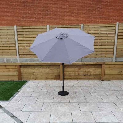 Rattan 2.5m Table Parasol in Grey with Tilt | Para0075