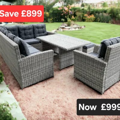 Rattan Skylar Dining Corner Sofa With Table | SKYL140GS