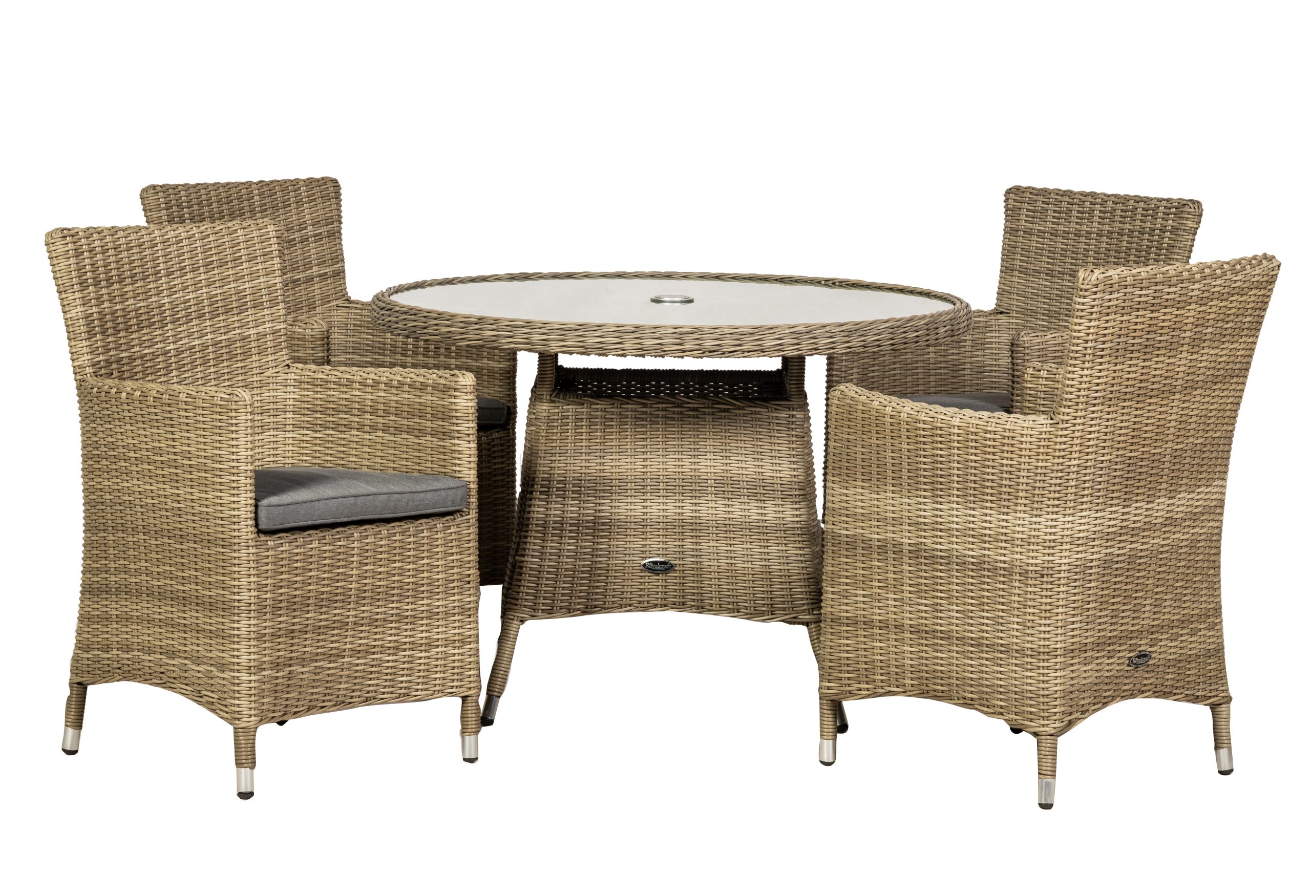 Royalcraft Rattan Wentworth 4 Seater Dining Set | WEN110CAR-WS - Image 3