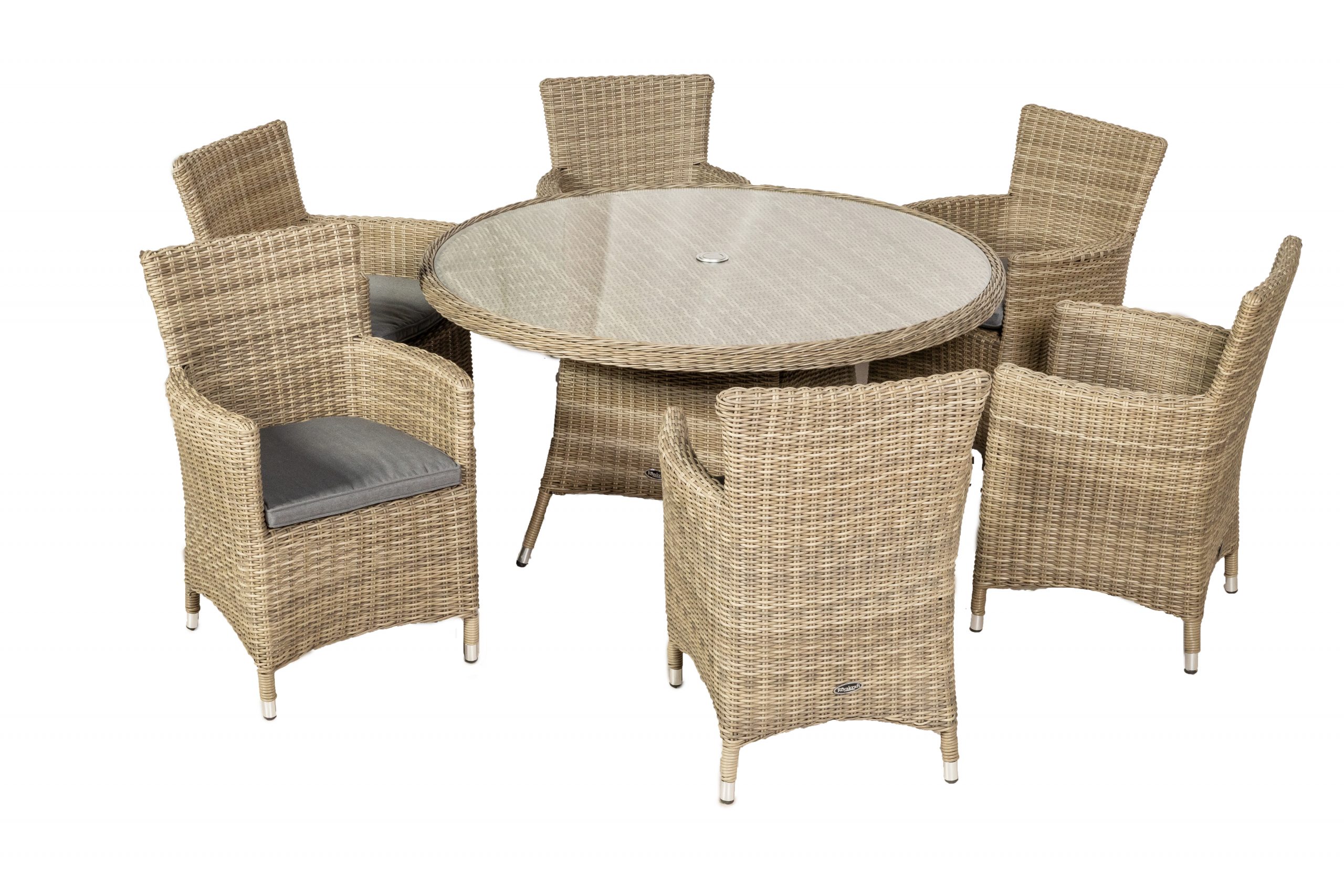 Royalcraft Rattan Wentworth 6 Seater Dining Set | WEN140CAR-WS - Image 4