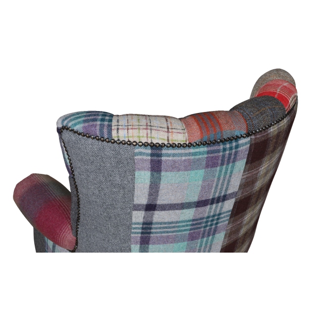 Barnard Fabric Patchwork Chair | Vintage - Image 5