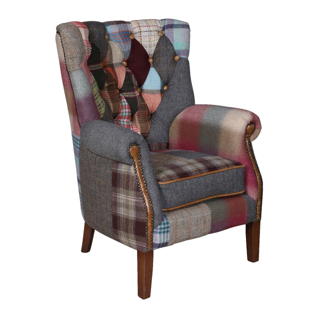 Barnard Fabric Patchwork Chair | Vintage - Image 6