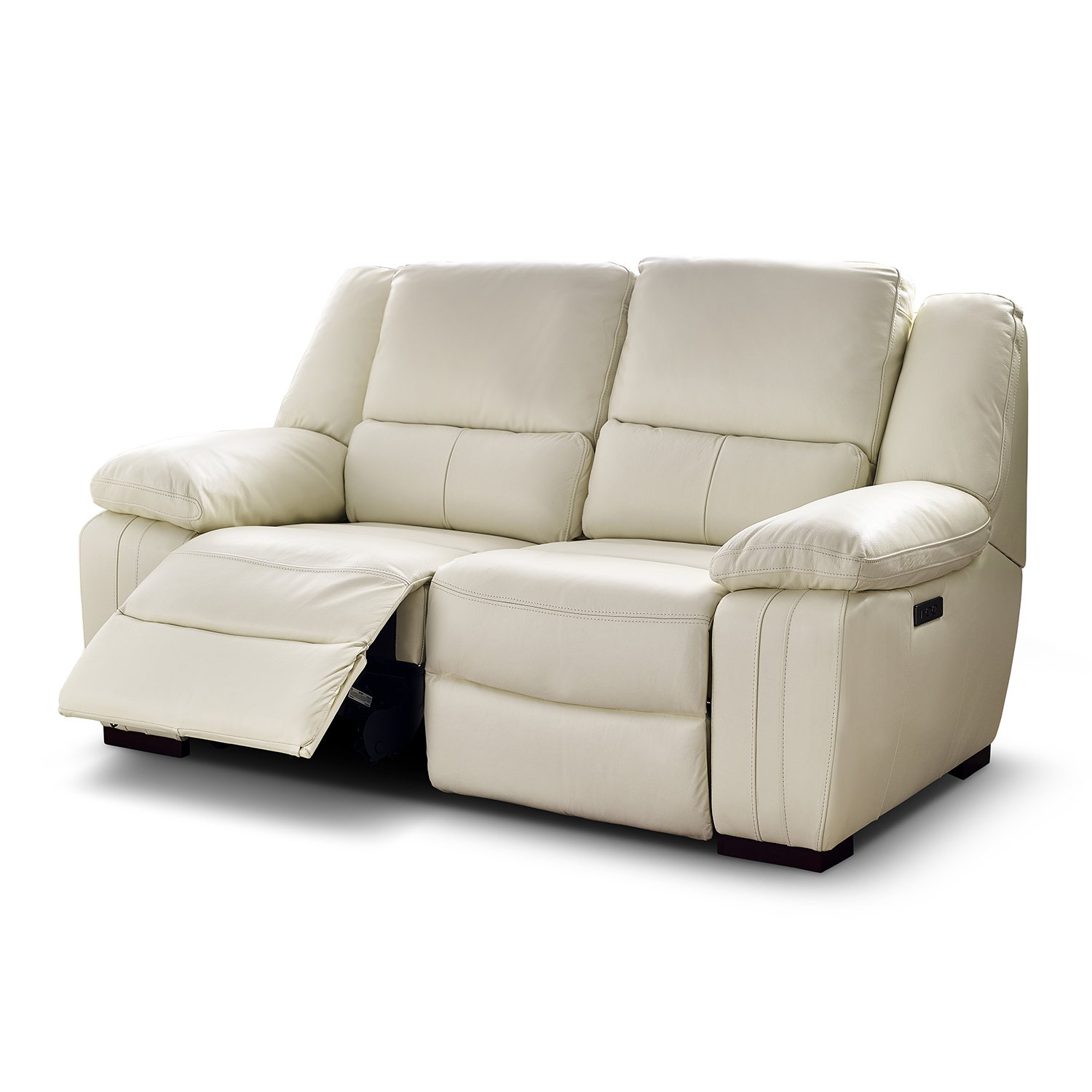 Fallon Full Leather Cream Recliner or Static Sofa Collection | Homeflair - Image 5