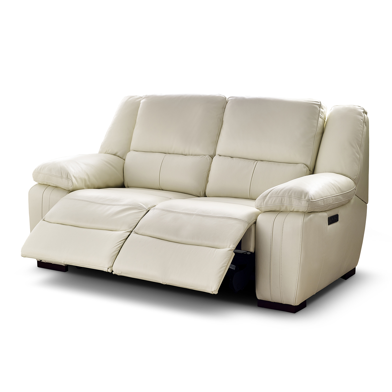 Fallon Full Leather Cream Recliner or Static Sofa Collection | Homeflair - Image 6