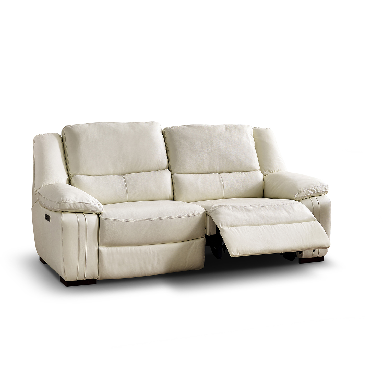 Fallon Full Leather Cream Recliner or Static Sofa Collection | Homeflair - Image 7