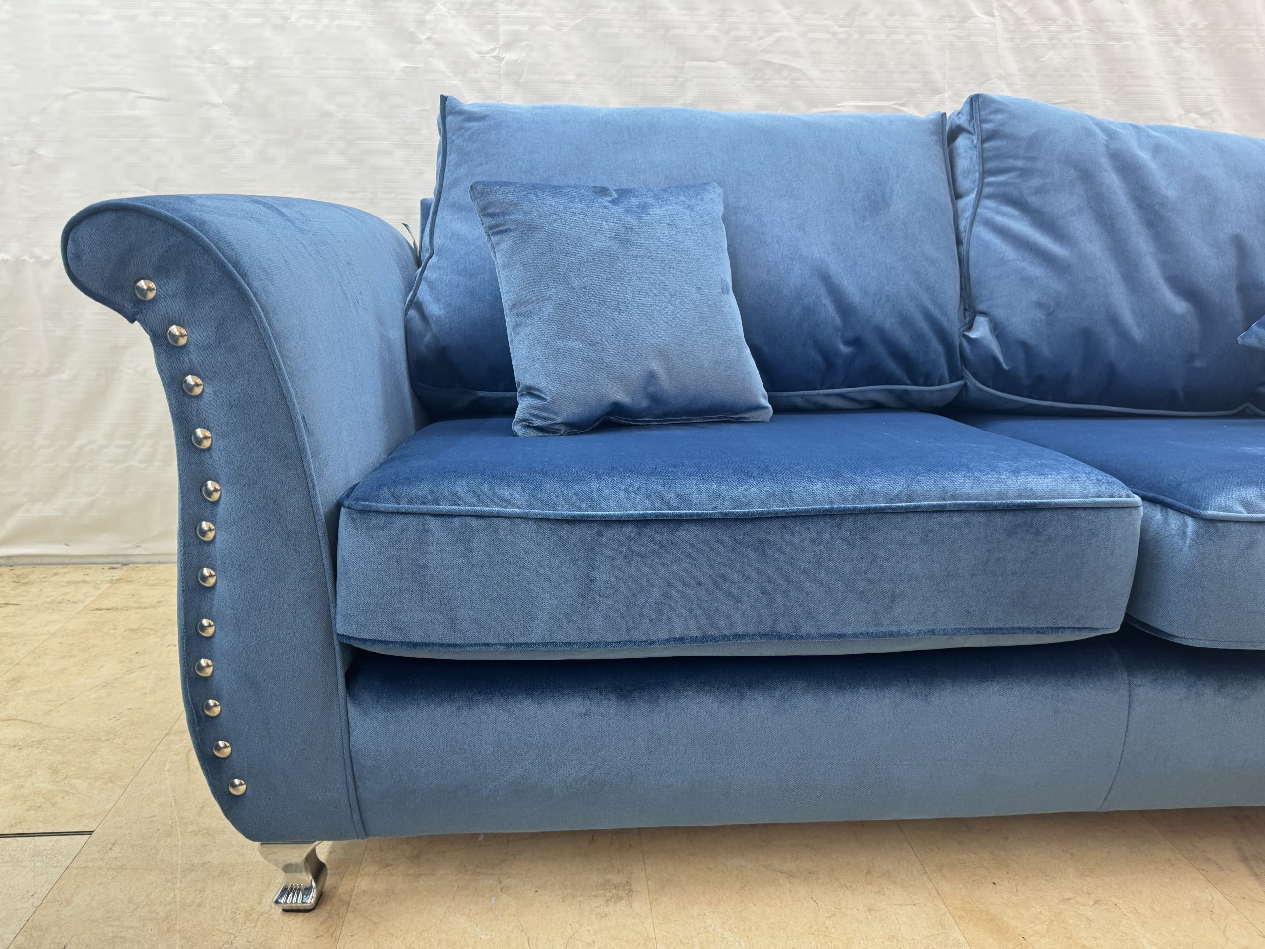 Spark Ex-Display Blue Fabric 3 + 2 Seater Sofas | EXSPA - Image 6