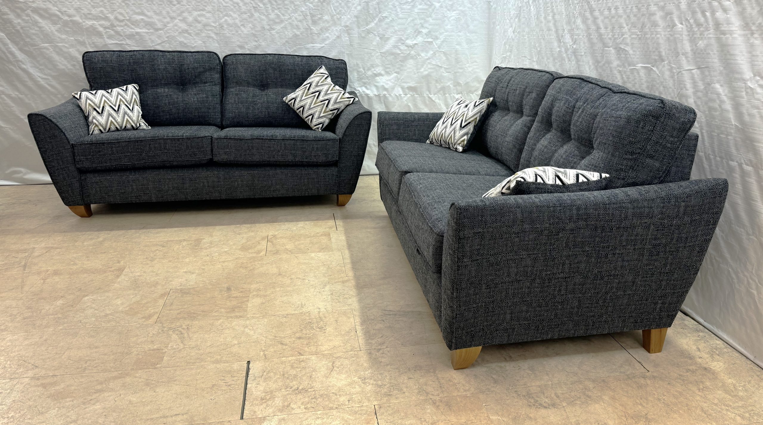 Ashley Ex-Display 3 + 2 Seater Fabric Sofa Set in Grey | EXASH - Image 4