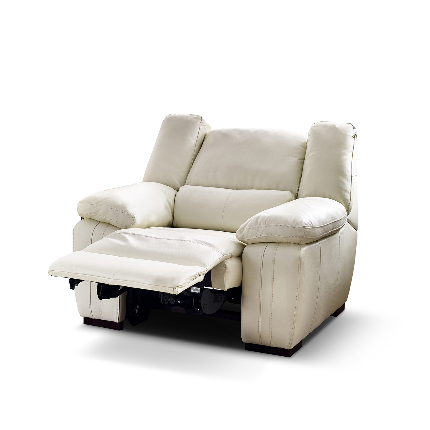 Fallon Full Leather Cream Recliner or Static Sofa Collection | Homeflair - Image 3