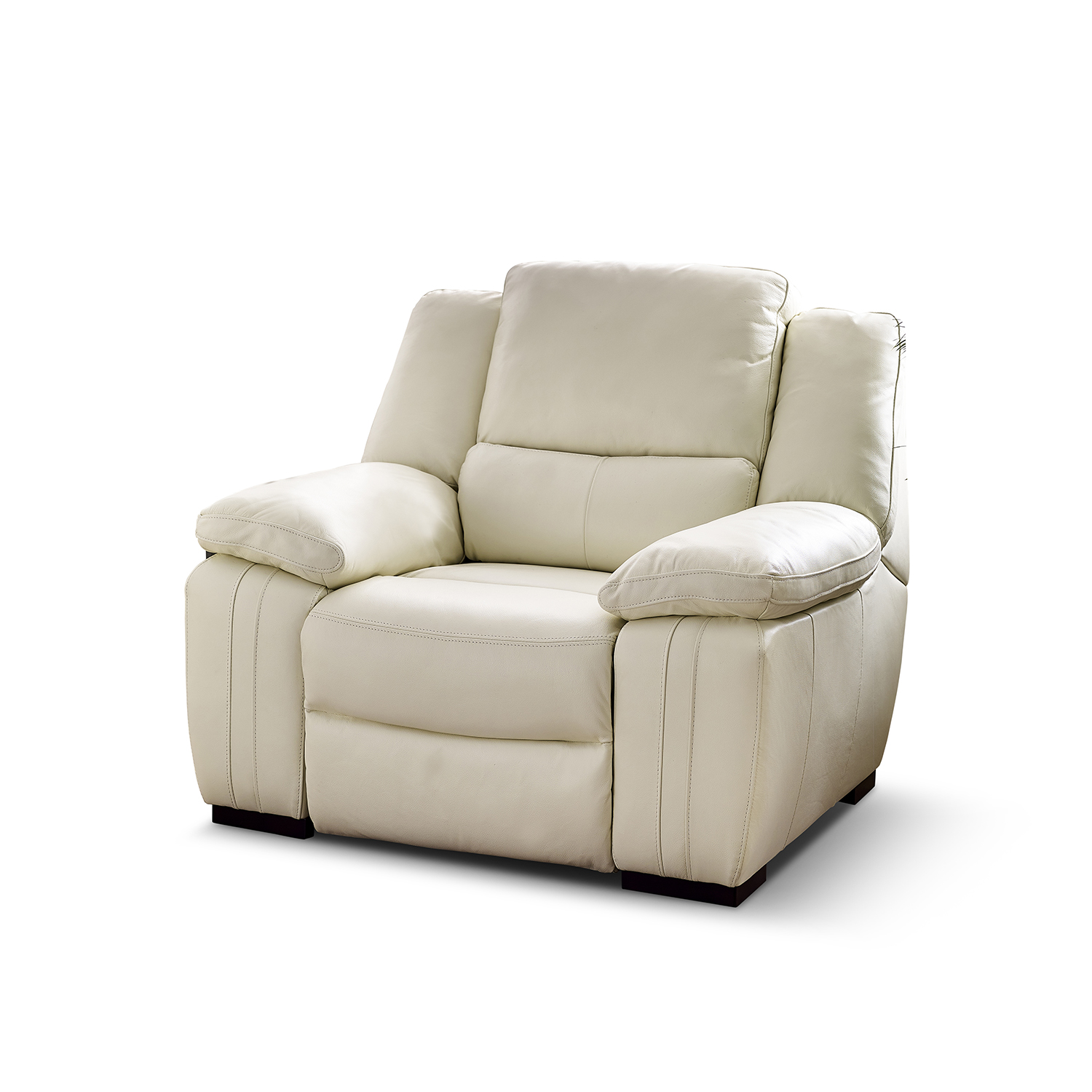 Fallon Full Leather Cream Recliner or Static Sofa Collection | Homeflair - Image 4
