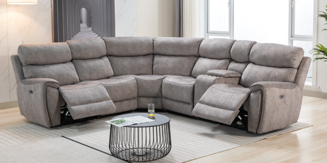 Seville Fabric Bespoke Recliner Modular Corner Sofa | Red Rose