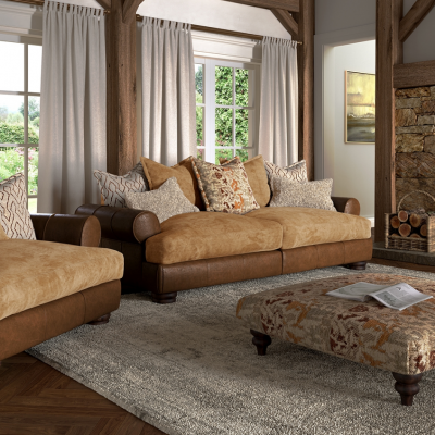 Horatio Mix Fabric & Leather Sofa Collection | Buoyant Upholstery