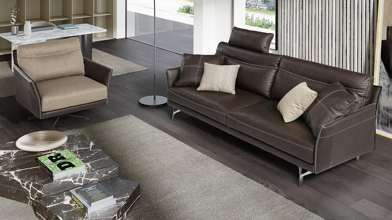 Poseidon Leather Sofa Collection | Newtrend Concepts Italia