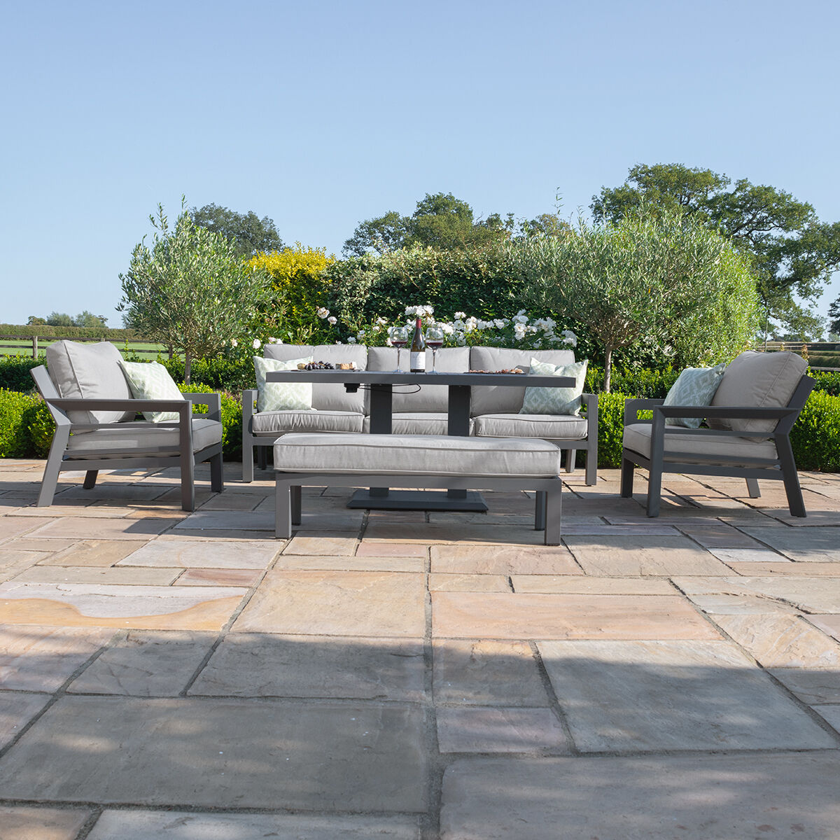 Homeflair - New York 3 Seat Sofa Aluminium Sofa Set - Image 6