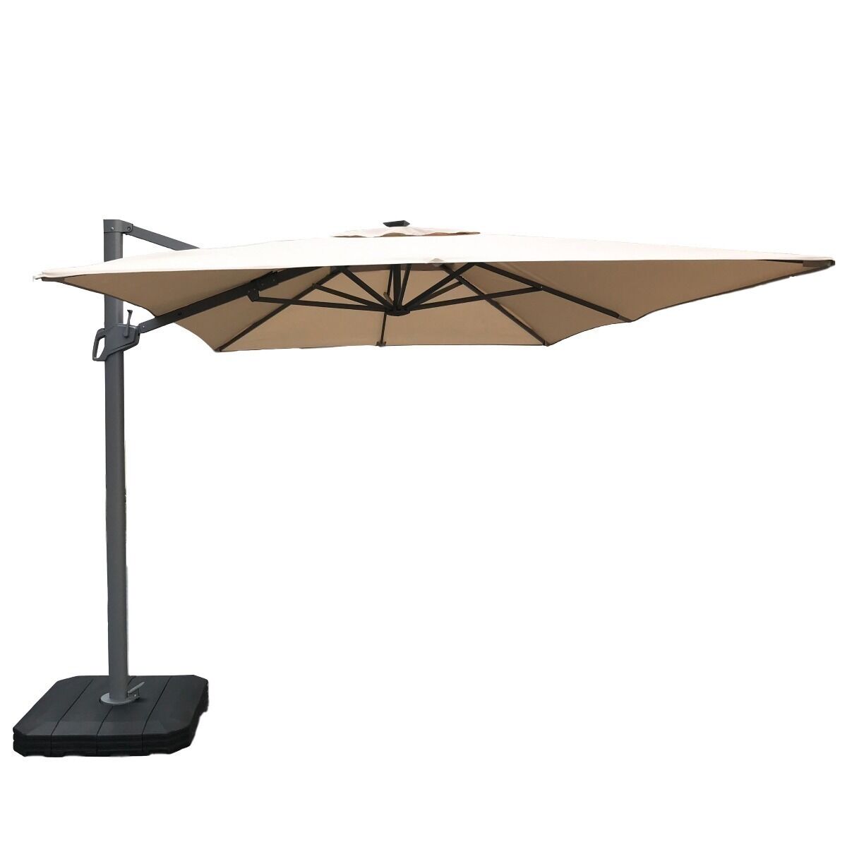 Homeflair - Atlas 2.4m x 3.3m Rotating Cantilever Parasol Beige