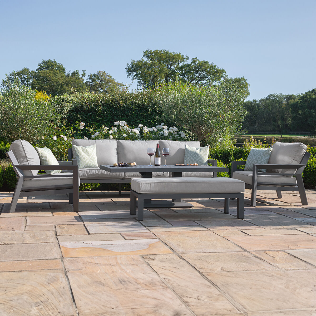 Homeflair - New York 3 Seat Sofa Aluminium Sofa Set - Image 3