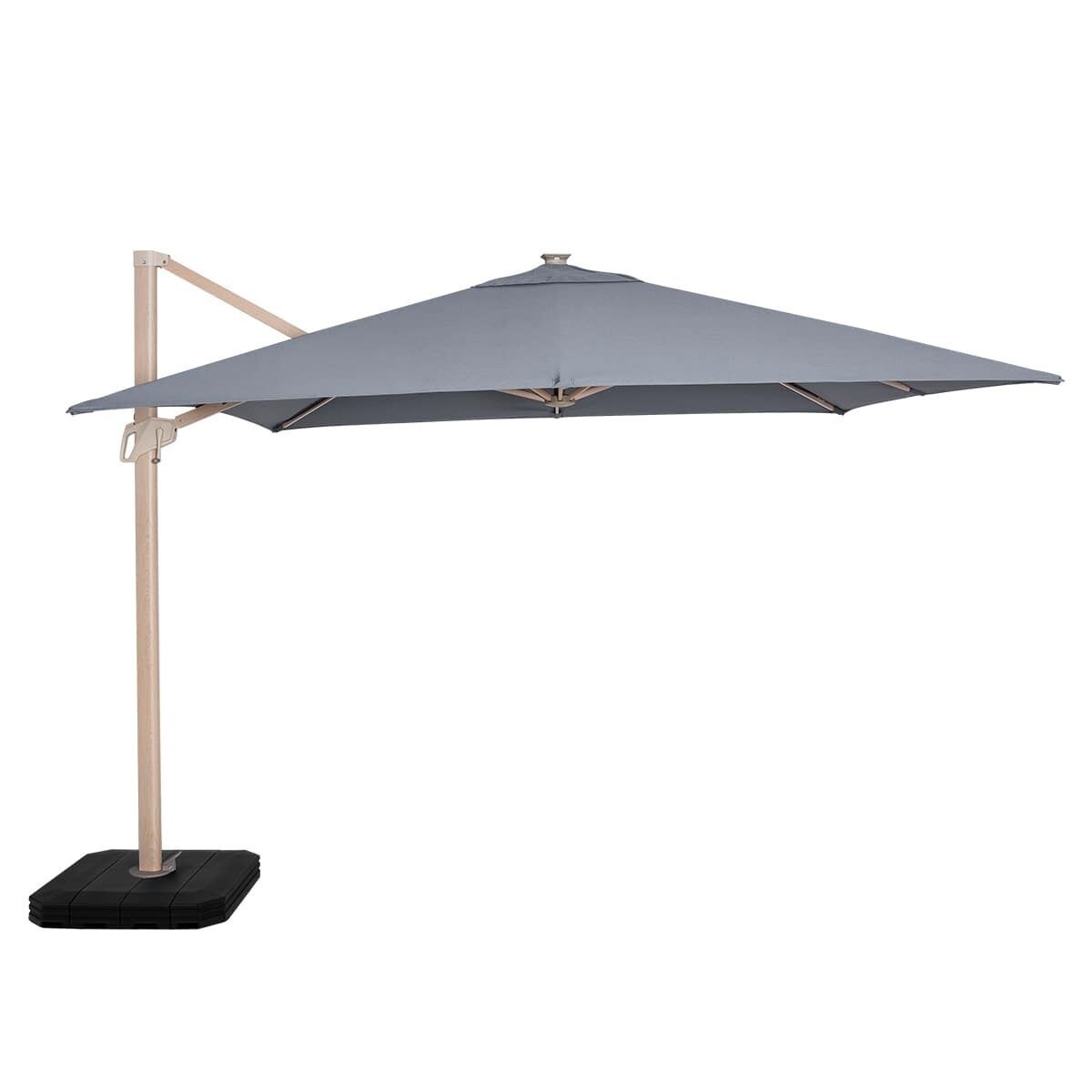 Homeflair -Zeus 3m Square Wood Effect Rotating Cantilever Parasol