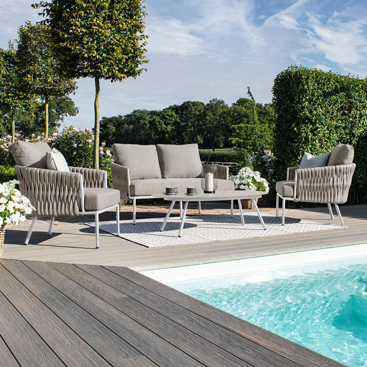 Homeflair - Marina 3 Seat Rope Weave Sofa Set - Image 3