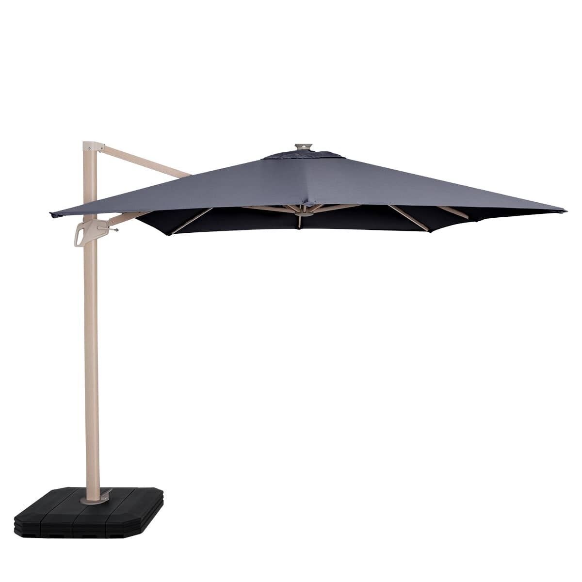 Homeflair - Atlas 2.4m x 3.3m Rectangular Wood Effect Rotating Cantilever Parasol
