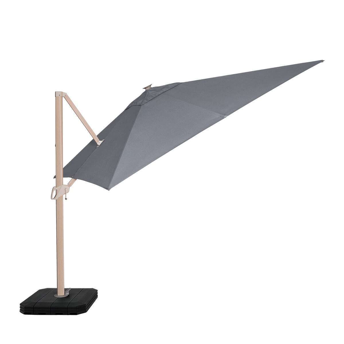 Homeflair -Zeus 3m Square Wood Effect Rotating Cantilever Parasol - Image 4