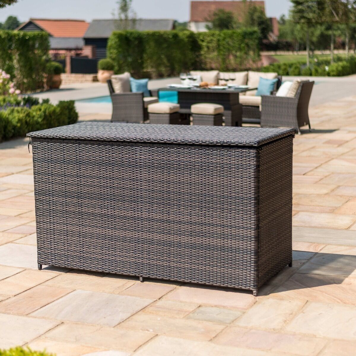 Homeflair - Rattan Storage Box - Brown - Image 5