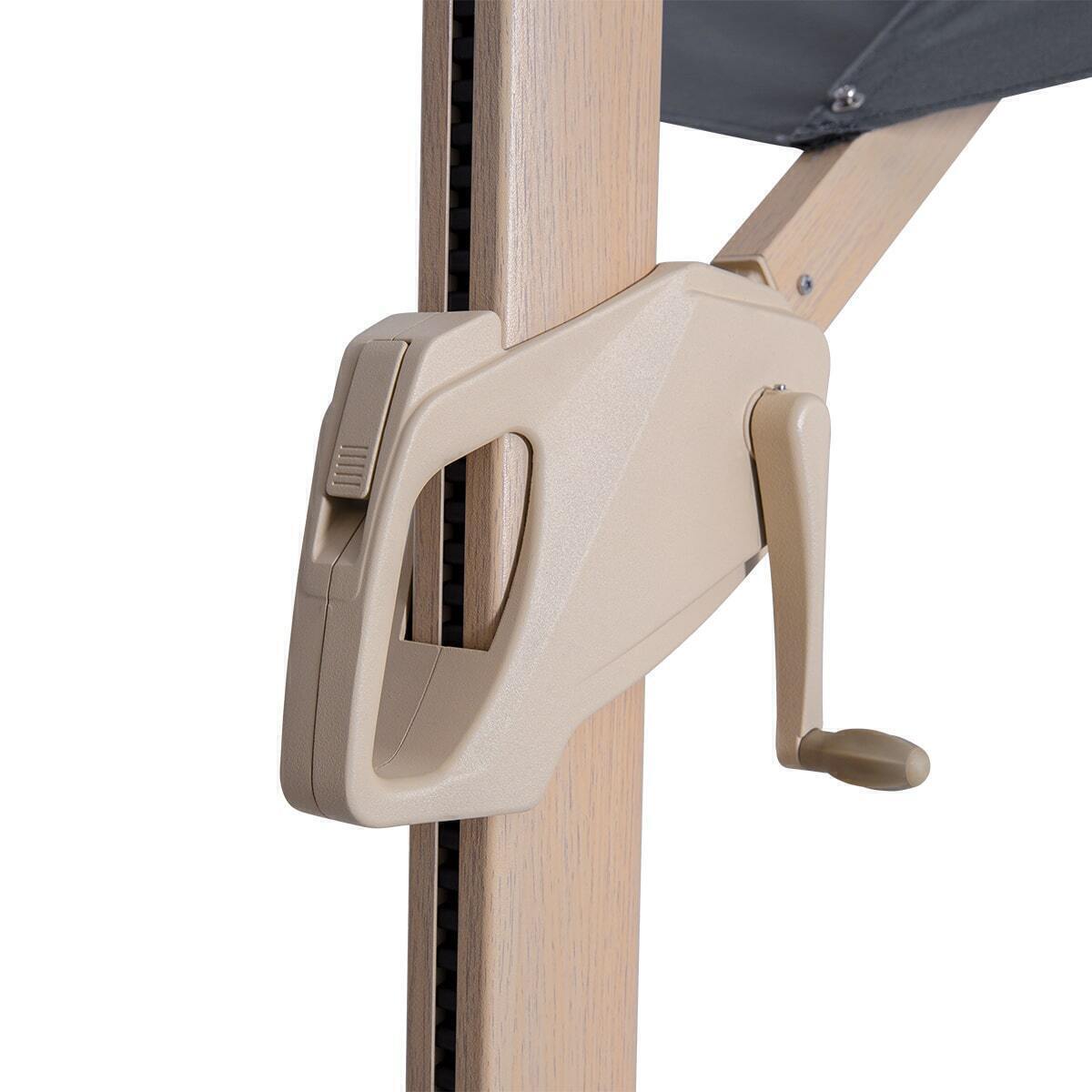 Homeflair -Zeus 3.5m Round Wood Effect Rotating Cantilever Parasol - Image 4