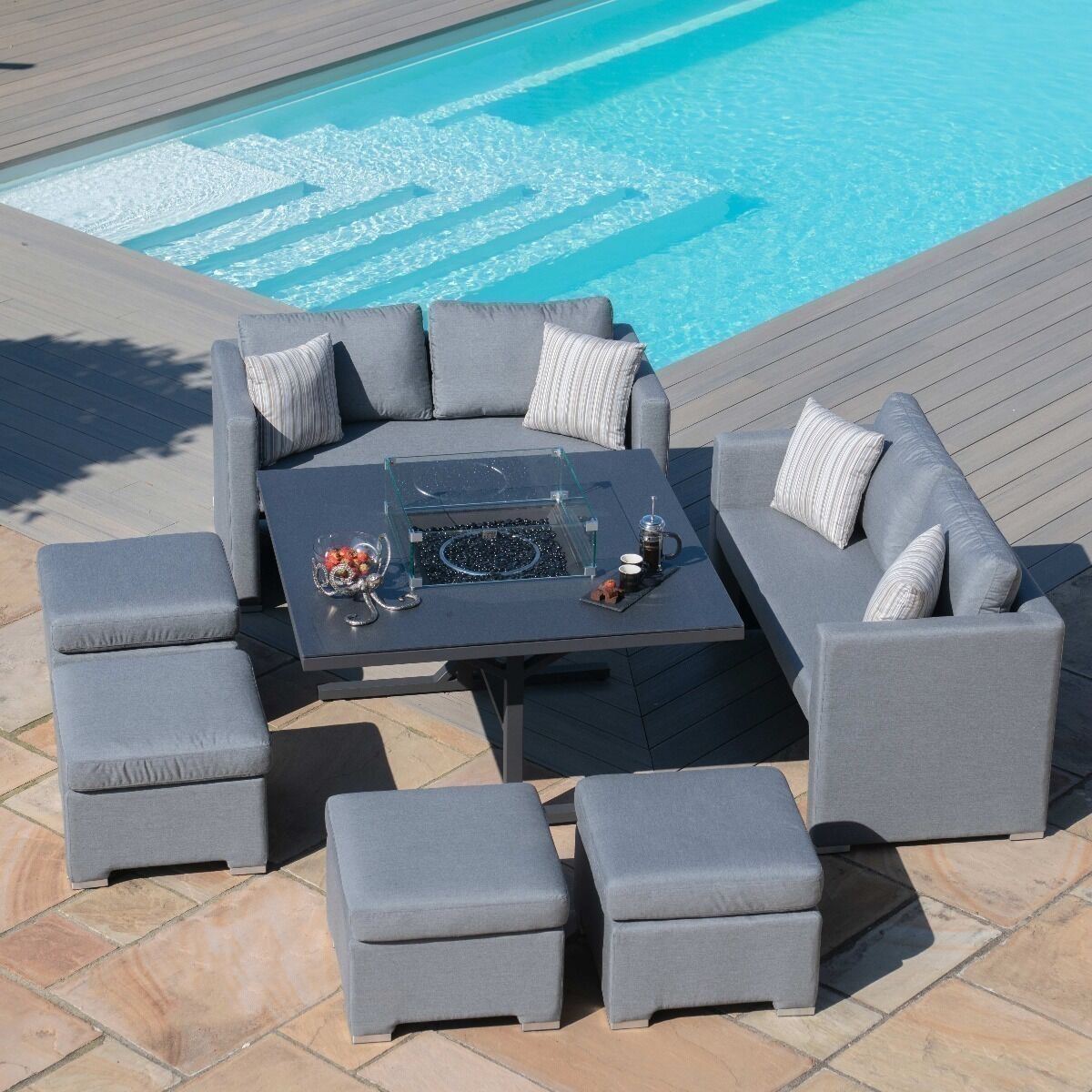 Homeflair -Outdoor Fabric Fuzion Cube Sofa Set