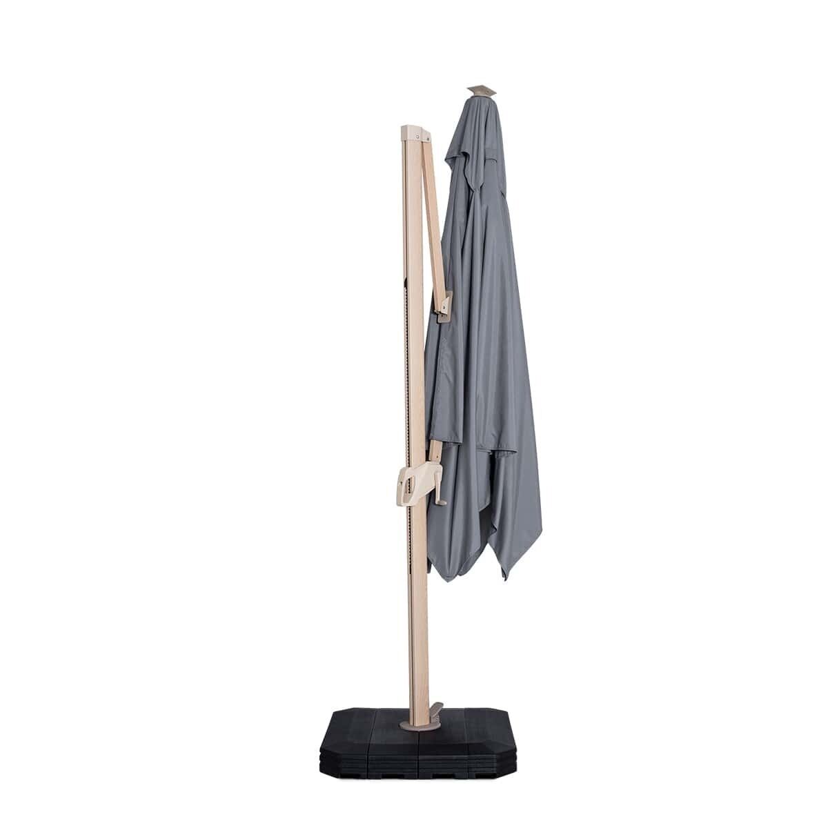 Homeflair -Zeus 3m Square Wood Effect Rotating Cantilever Parasol - Image 5