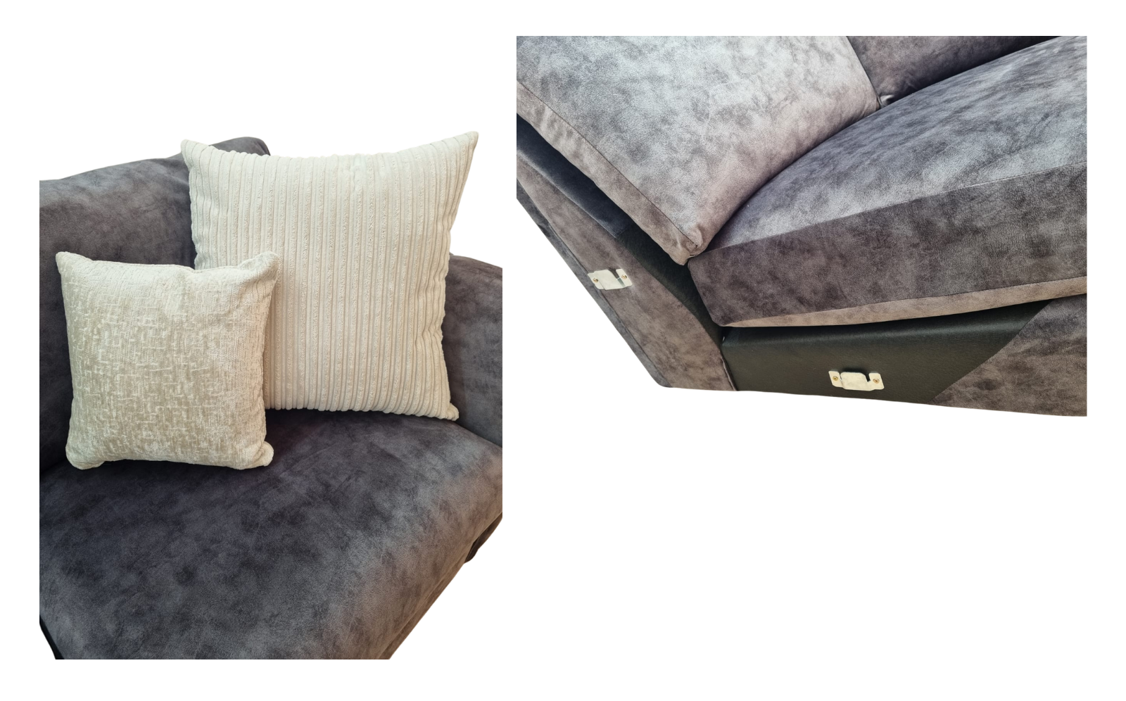Ex-Display Alana Fabric Corner Sofa in Dark Grey - Image 3