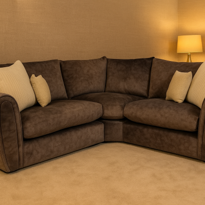 Ex-Display Alana Fabric Corner Sofa in Dark Grey