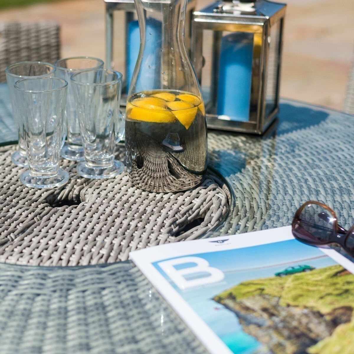 Homeflair - Oxford 6 Seat Round Rattan Bar Set - Image 12