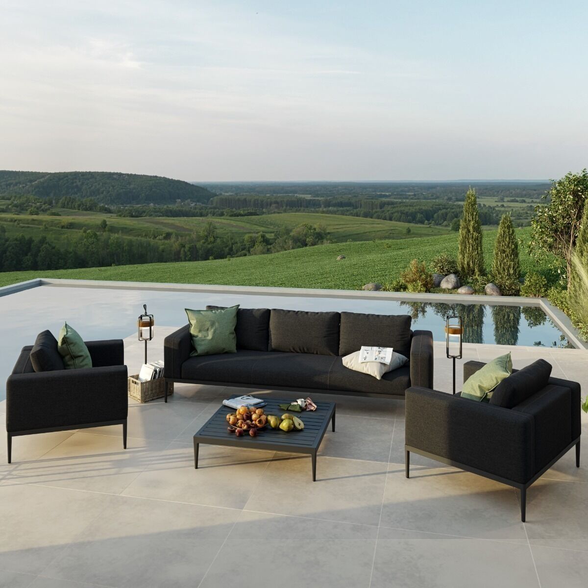 Homeflair - Outdoor Fabric Eve 3 Seat Sofa Set