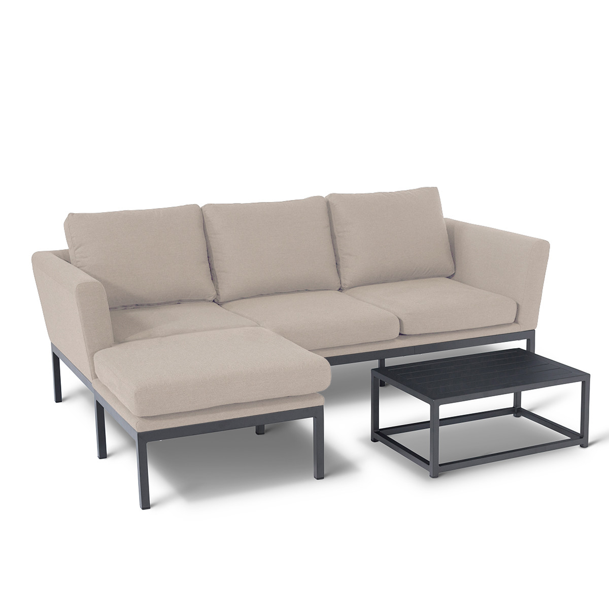 Homeflair - Outdoor Fabric Pulse Chaise Sofa Set in Oatmeal