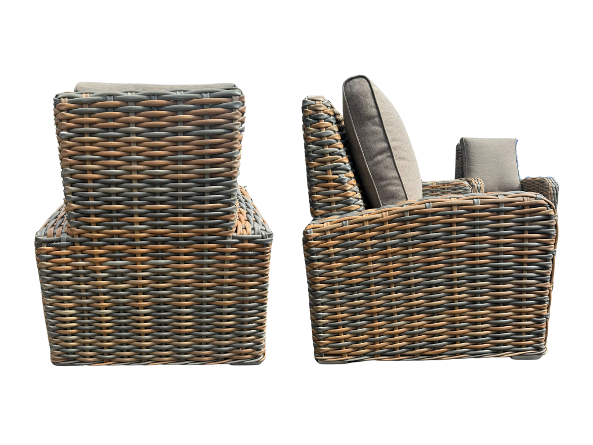 NEW Anna Mixed Weave Rattan 2 Seater + 2 Chairs + Coffee Table Homeflair - Image 4